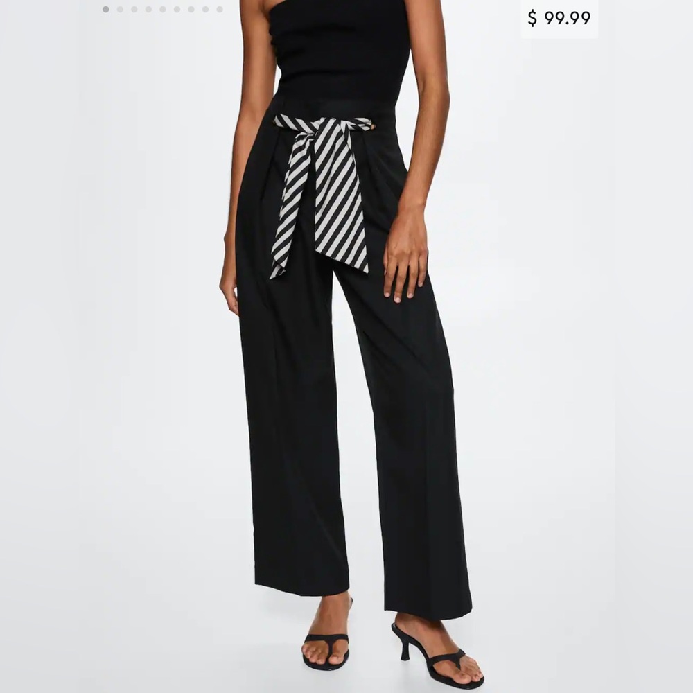 Mango Darts Lyocell Wide Leg Trousers